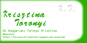 krisztina toronyi business card